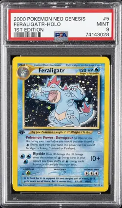 2000 POKEMON NEO GENESIS 1ST ED #5 FERALIGATR-HOLO PSA 9 - Image 1