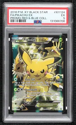 Full Art - Pikachu EX Pokemon XY Black Star Promo PSA 5 - Image 1