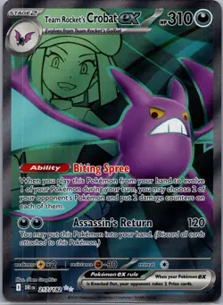 Team Rocket's Crobat ex 217/182 - Pokemon TCG Destined Rivals NM - Image 1