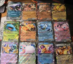 Pokemon 151 12 EX Mew Charizard Blastoise Venusaur Zapdos Ninetales ENG Complete - Image 1