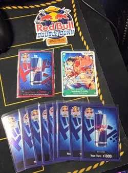 One Piece Tcg Red Bull Double Don Event Don Deck & Stamped Luffy Card (SEE PICs) - Image 1