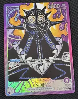 One Piece CCG King Leader Card Parallel Alt Art OP01-091 Romance Dawn English - Image 1