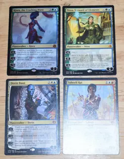 MTG 4X Planeswalker Kiora Crashing Wave (foil), Saheeli Rai, Dovin Baan, Nissa - Image 1