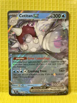 Pokemon TCG Destined Rivals Cetitan EX Holo Card 65/182 - Image 1