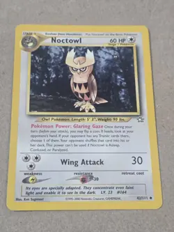 Pokemon TCG Noctowl Neo Genesis 42/111 Regular Unlimited Uncommon MP - Image 1