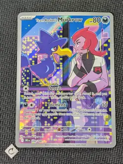 Team Rocket's Murkrow 200/182 - Destined Rivals Illustration Rare Pokemon TCG NM - Image 1