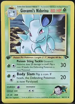 Vintage Pokemon TCG Gym Challenge Giovanni's Nidorina 1st Edition #44/132 - Image 1