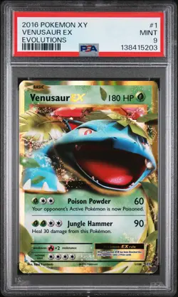 2016 POKEMON XY EVOLUTIONS #1 VENUSAUR EX PSA 9 - Image 1