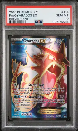2016 POKEMON XY BREAKPOINT #114 FULL ART/GYARADOS EX PSA 10 - Image 1