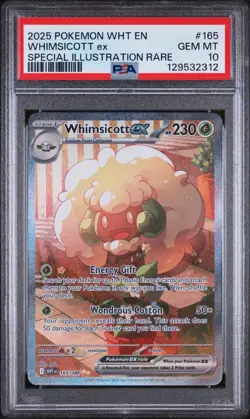 2025 Pokemon White Flare Whimsicott EX Special Illustration Rare PSA 10 #165 SIR - Image 1