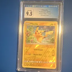 Pokemon Pikachu CGC 9.5 Hidden Fates 19/68 Reverse Holo 2019 70 HP 10 60 Attack - Image 1