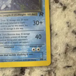 Pokemon Dark Blastoise Holo Rare #3/82 Team Rocket 2000 - Image 5