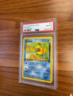 PSA 8 1999 POKEMON FOSSIL #53 PSYDUCK 1ST EDITION - Image 3