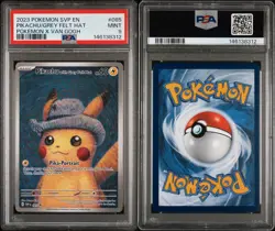 Pokemon Pikachu with Grey Felt Hat Van Gogh Full Art Promo SVP EN 085 PSA 9 Mint - Image 3
