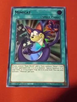 Yugioh Mimicat DLCS-EN078 Ultra Rare 1st Ed GREEN Print VLP - Image 1