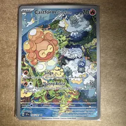 Pokemon Cards Castform Sunny Form 195/191 Surging Sparks Illustration Rare NM - Image 1
