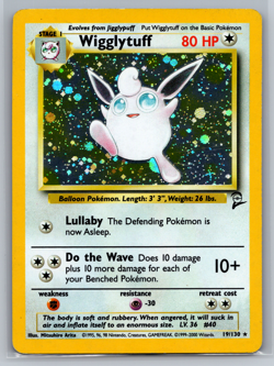 Wigglytuff 19/130 - Base Set 2 Holo Rare Vintage - Pokemon Card TCG - LP - Image 1