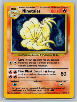 Ninetales 12/102 Pokemon Card TCG Base Set Unlimited Holo MP - Image 1
