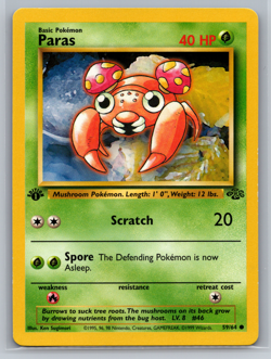 1st Edition Jungle Paras 59/64 WOTC 1999 Non Holo Pokemon Card NM - Image 1