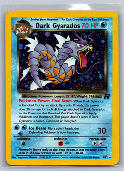 Dark Gyarados 8/82 Holo Team Rocket Prerelease Promo Pokemon Card - NM SWIRL - Image 1
