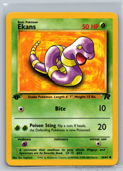 Ekans 56/82 1st Edition Team Rocket Vintage WoTC Pokemon TCG Card LP - Image 1