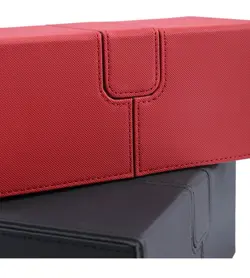 Leather Double Deck Box for 200+ Sleeved Cards Twin Flip Deck Case with 3 Trays - Image 3