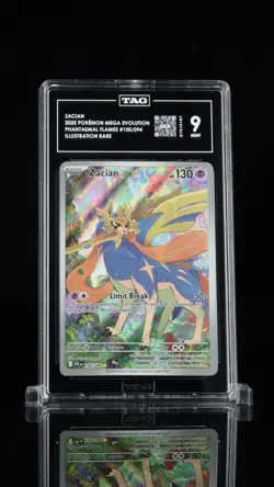 2025 POKEMON PHANTASMAL FLAMES #100/094 ZACIAN ILLUSTRATION RARE TAG 9 - Image 1