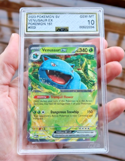 RARE Vintage 2023 Pokemon SV Card Venusaur EX #003 Holo Slab Graded 10 AGS MINT - Image 1