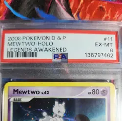 Pokemon Legends Awakened Mewtwo 11/146 Rare Holo Foil PSA 6 - Image 2