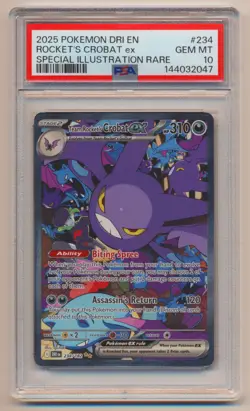 PSA 10 Pokemon Destined Rivals SIR Team Rocket's Crobat EX 234/182 GEM MINT! - Image 1