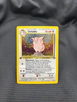 Pokemon TCG Clefable Jungle Holo Card 1/64 Unlimited Rare, First Edition NM - Image 1