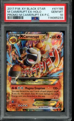 2017 POKEMON XY BLACK STAR PROMO MEGA CAMERUPT EX PREM COLL M CAMERUPT EX PSA 10 - Image 1