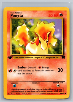 Ponyta 64/82 - Pokemon TCG Team Rocket 1st Edition WOTC - LP - Image 1