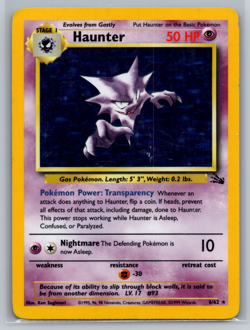 Haunter 6/62 Holo Rare Pokemon 1999 Fossil - MP - Image 1