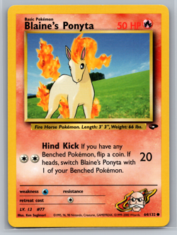 2000 Pokemon Blaine's Ponyta Gym Challenge Set Unlimited 64/132 WOTC NM - Image 1