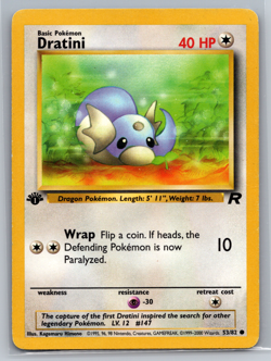 Dratini 53/82 Pokemon 2000 Team Rocket 1st Edition - MP - Image 1