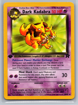 Dark Kadabra 39/82 1st Edition Team Rocket Uncommon Pokemon LP - Image 1