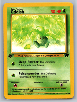 Pokemon TCG 1st Edition Oddish 63/82 - Team Rocket - Near Mint NM - Image 1