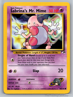 Sabrina's Mr. Mime 94/132 Common Gym Heroes LP Pokemon TCG - Image 1