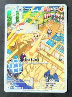 Pokemon Timburr 183/167 Illustration Rare Full Art Holo Basic Fighting 80 HP - Image 1