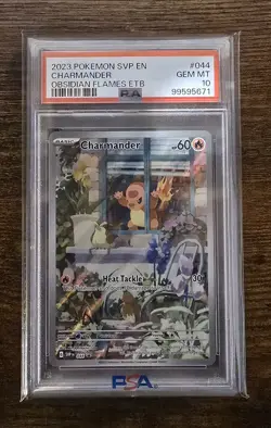 Pokemon Scarlet & Violet Obsidian Flames Charmander ETB Promo Card 044 PSA 10 - Image 1