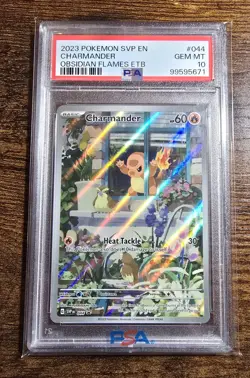 Pokemon Scarlet & Violet Obsidian Flames Charmander ETB Promo Card 044 PSA 10 - Image 2