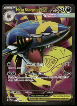 Pokemon Cards Mega Sharpedo ex 113/094 Phantasmal Flames Ultra Rare NM - Image 1
