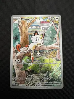 Meowth 106/094 Illustration Rare Phantasmal Flames Pokemon Card NM - Image 1