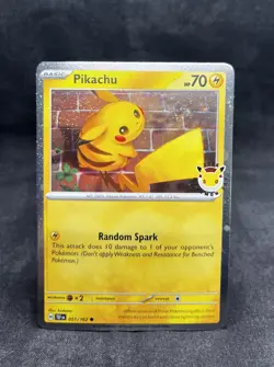 Pikachu 051/162 Temporal Forces Pokemon Day 2026 Cosmo Holo Promo - with Swirl - Image 1