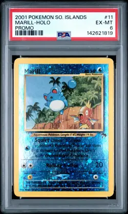 2001 POKEMON SOUTHERN ISLANDS PROMO #11 MARILL-HOLO PSA 6 - Image 1