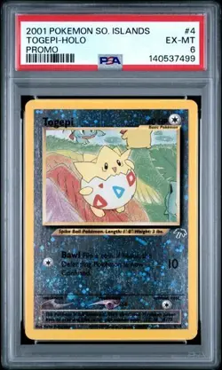 2001 POKEMON SOUTHERN ISLANDS PROMO #4 TOGEPI HOLO PSA 6 - Image 1