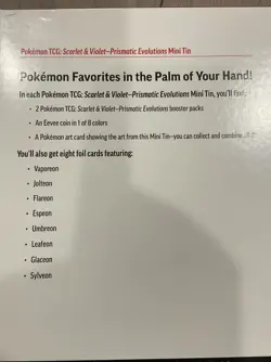 Pokemon Prismatic Evolutions Mini Tins Set, 8 Pack, Sealed - Image 3