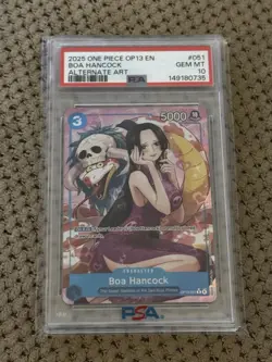 ONE PIECE OP13-051 CARRYING ON HIS WILL BOA HANCOCK ALT ART PSA 10 GEM MINT - Image 1