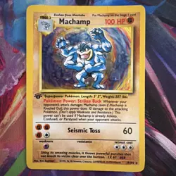 Pokemon TCG Machamp Holo Rare 1st Edition Base Set, Card 8/102, LP Condition - Image 1